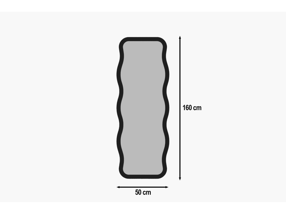 Aror" wooden mirror 50 x 2.2 x 160 cm - Black