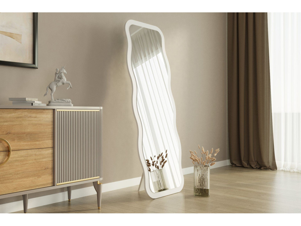 Aror" wooden mirror - 50 x 160 cm - White