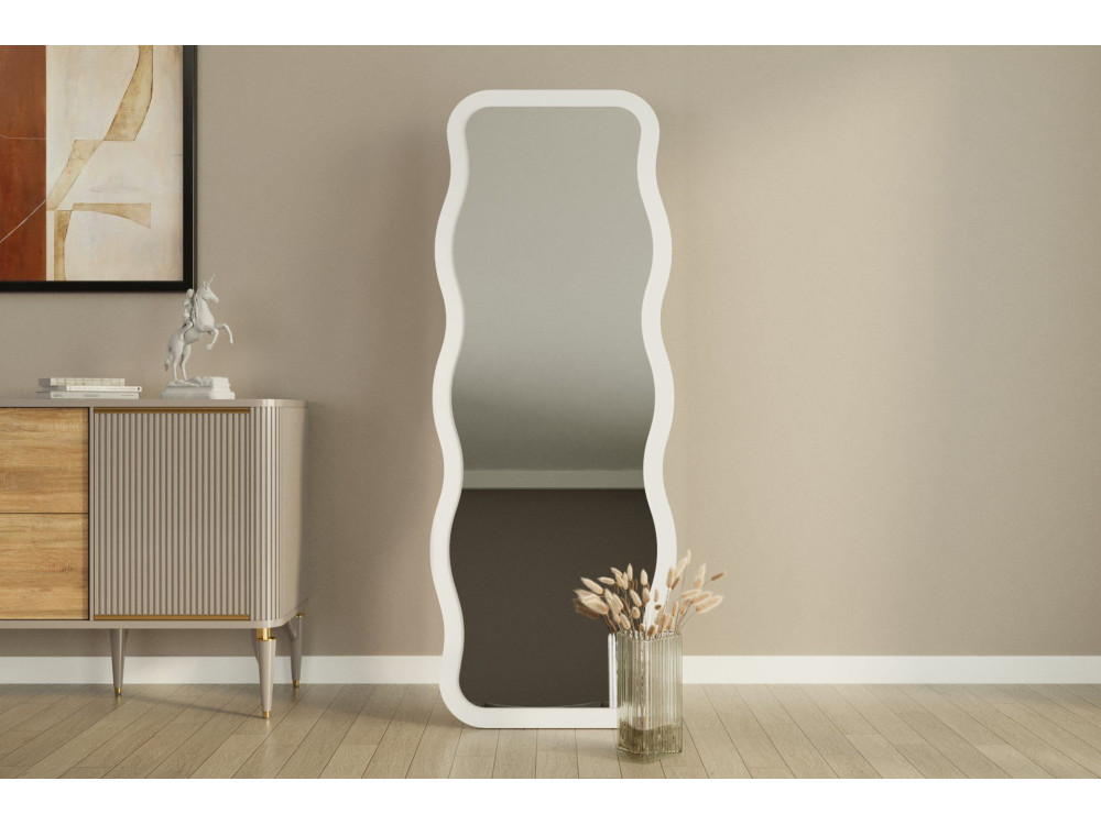 Aror" wooden mirror - 50 x 160 cm - White