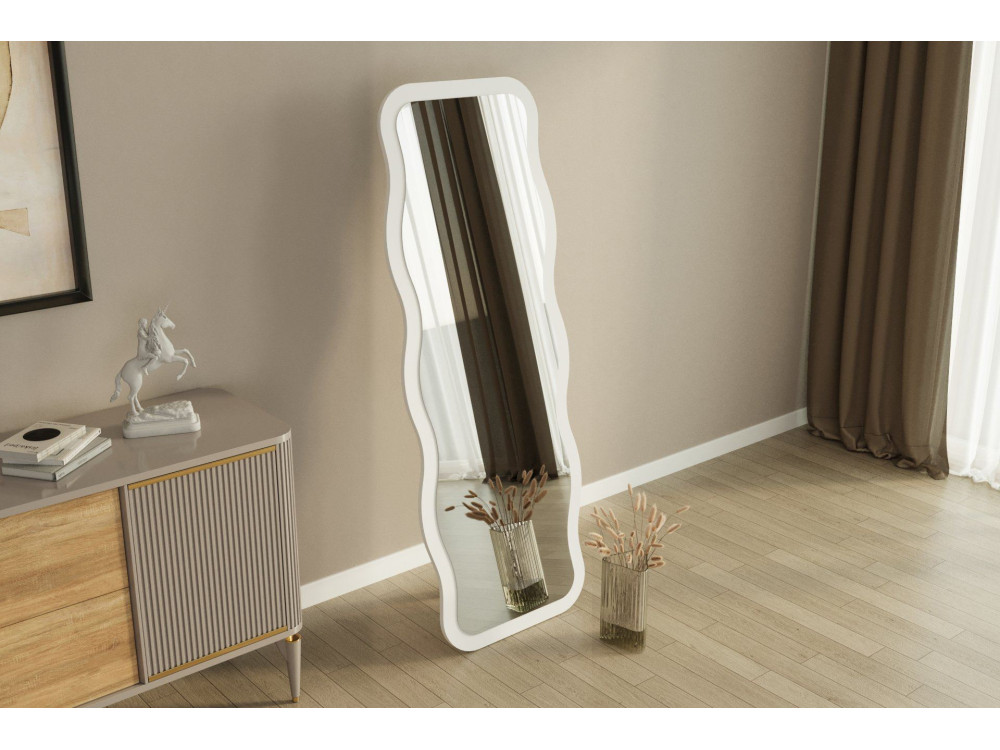 Aror" wooden mirror - 50 x 160 cm - White