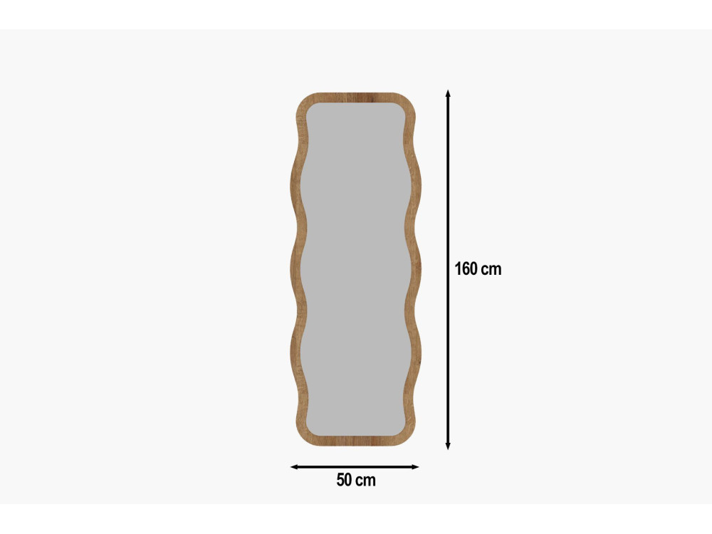 Aror" wooden mirror - 50 x 160 cm - Beige