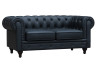 Sofa right fixed Chesterfield "Aliza"  2 seater-  Black