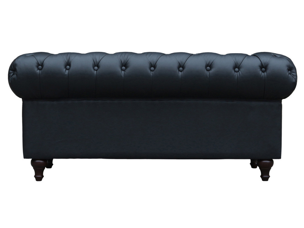 Sofa right fixed Chesterfield "Aliza"  2 seater-  Black