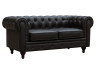 Sofa right fixed Chesterfield "Aliza"  2 seater-  Brown