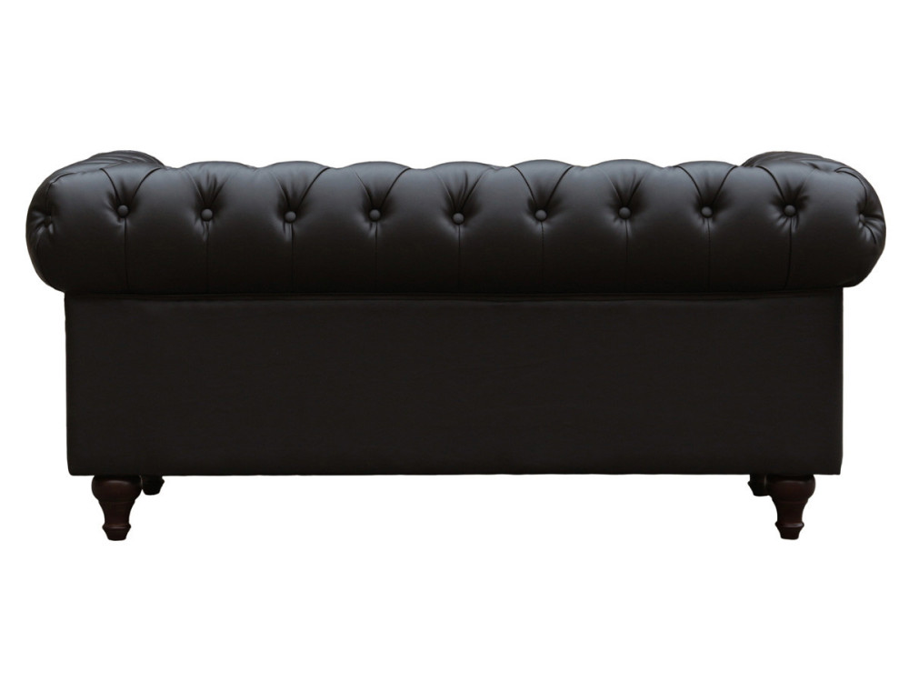 Sofa right fixed Chesterfield "Aliza"  2 seater-  Brown