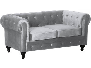 Sofa right fixed Chesterfield "Aliza"  2 seater- grey