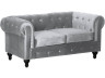 Sofa right fixed Chesterfield "Aliza"  2 seater- grey