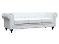 Sofa right fixed Chesterfield "Aliza"  - 3 seater - Black - White