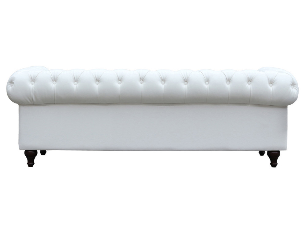 Sofa right fixed Chesterfield "Aliza"  - 3 seater - White