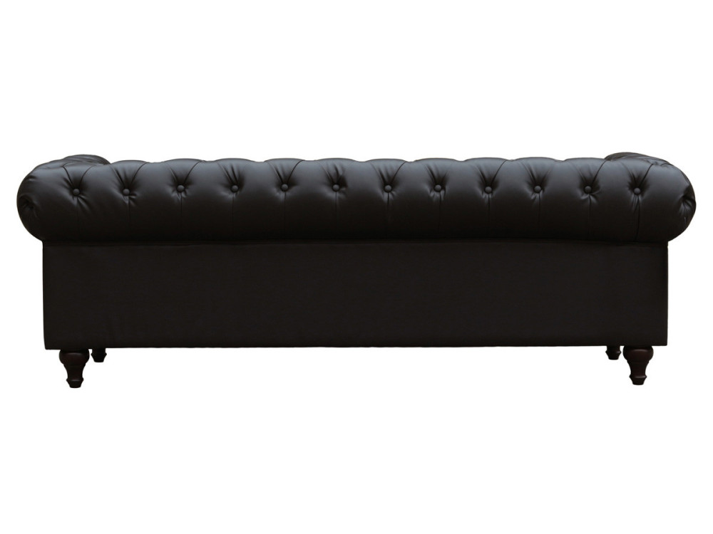 Sofa right fixed Chesterfield "Aliza"  - 3 seater - Brown