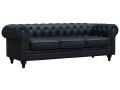 Sofa right fixed Chesterfield "Aliza"  - 3 seater - Black - Black