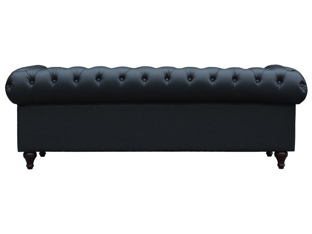 Sofa right fixed Chesterfield "Aliza"  - 3 seater - Black