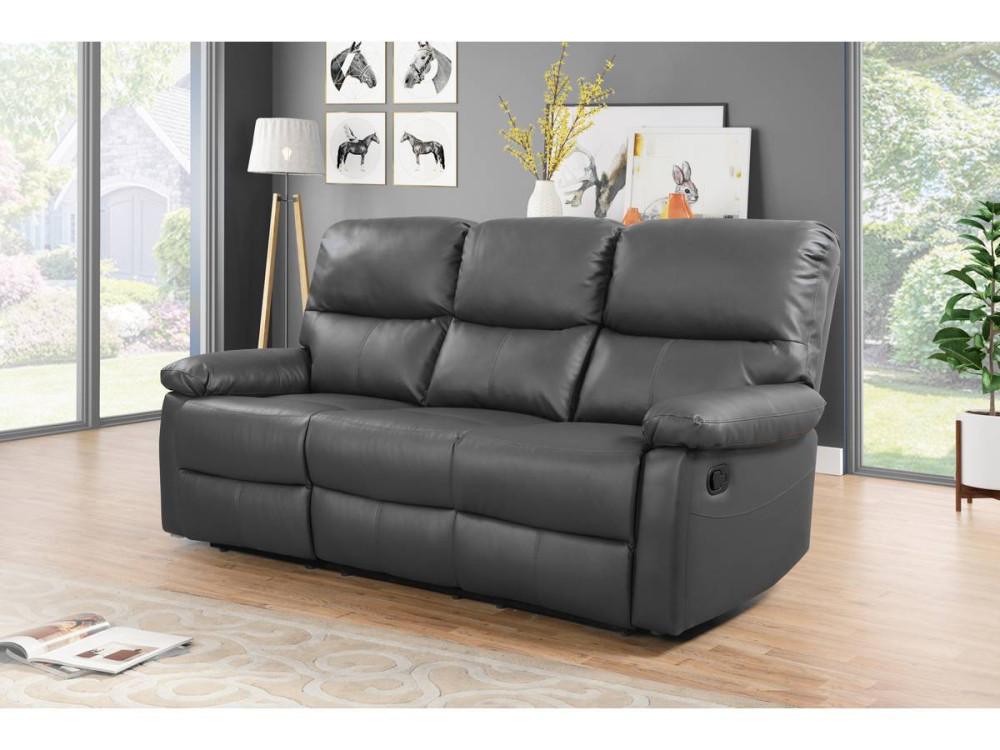 LINCOLN RECLINER SOFA -  3-SEATER - TAUPE