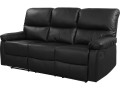 LINCOLN RECLINER SOFA -  3-SEATER - BLACK/DARK GREY - Black