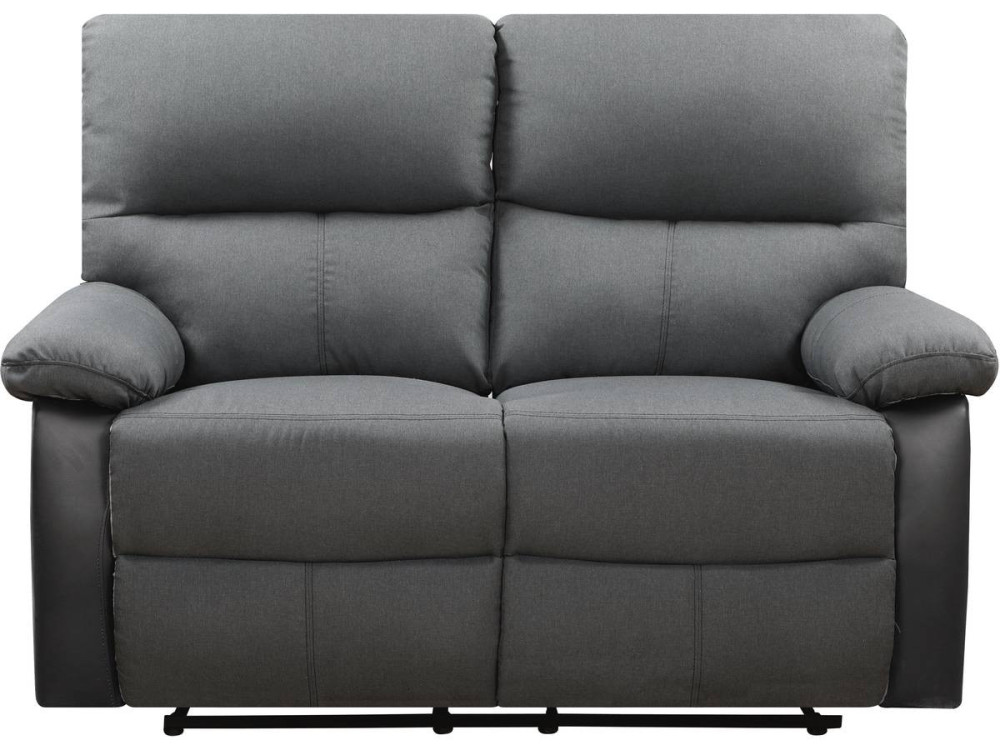 Reclining 2 - seater sofa "Lincoln" - Black / Dark Grey