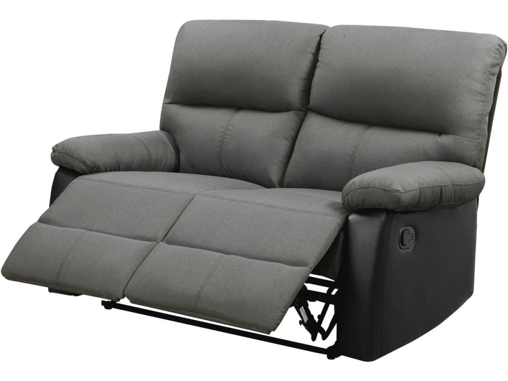 Reclining 2 - seater sofa "Lincoln" - Black / Dark Grey