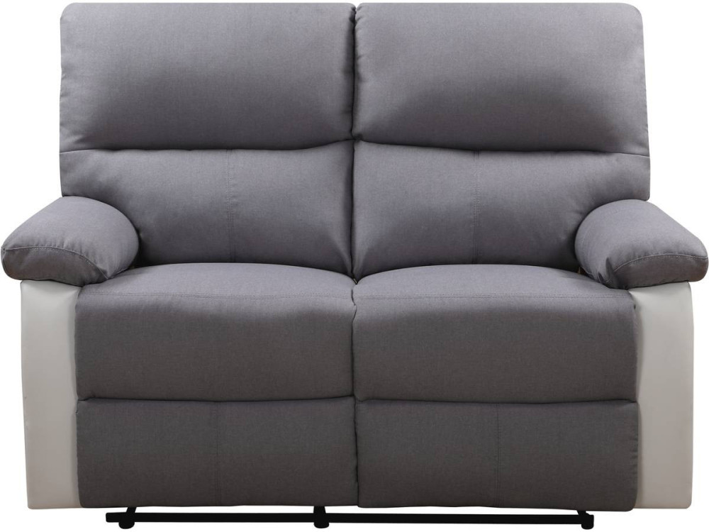 LINCOLN RECLINER SOFA -  2-SEATER - WHITE/LIGHT GREY