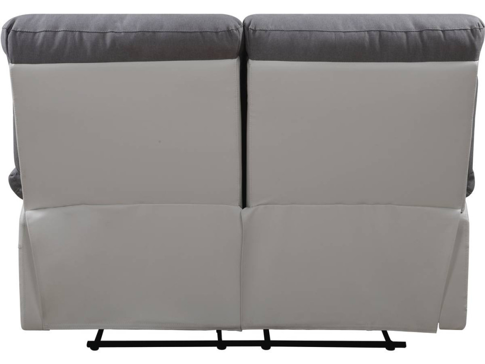 LINCOLN RECLINER SOFA -  2-SEATER - WHITE/LIGHT GREY