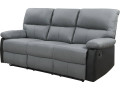 LINCOLN RECLINER SOFA -  3-SEATER - BLACK - Black / Dark Grey