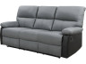 LINCOLN RECLINER SOFA -  3-SEATER - BLACK/DARK GREY