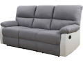 LINCOLN RECLINER SOFA -  3-SEATER - TAUPE - WHITE/LIGHT GREY