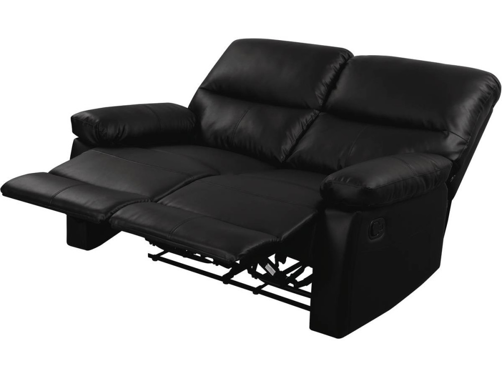 LINCOLN RECLINER SOFA -  2-SEATER - BLACK