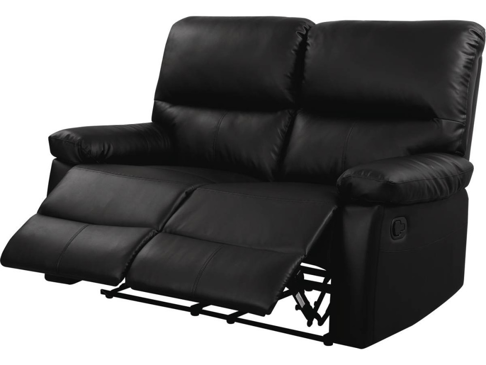 LINCOLN RECLINER SOFA -  2-SEATER - BLACK