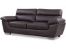 Bonded leather sofa / PVC "DALLAS" - 3 seats - Chocolate