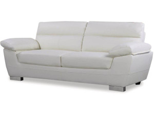 Bonded leather / PVC sofa "DALLAS" - 3 seats - White