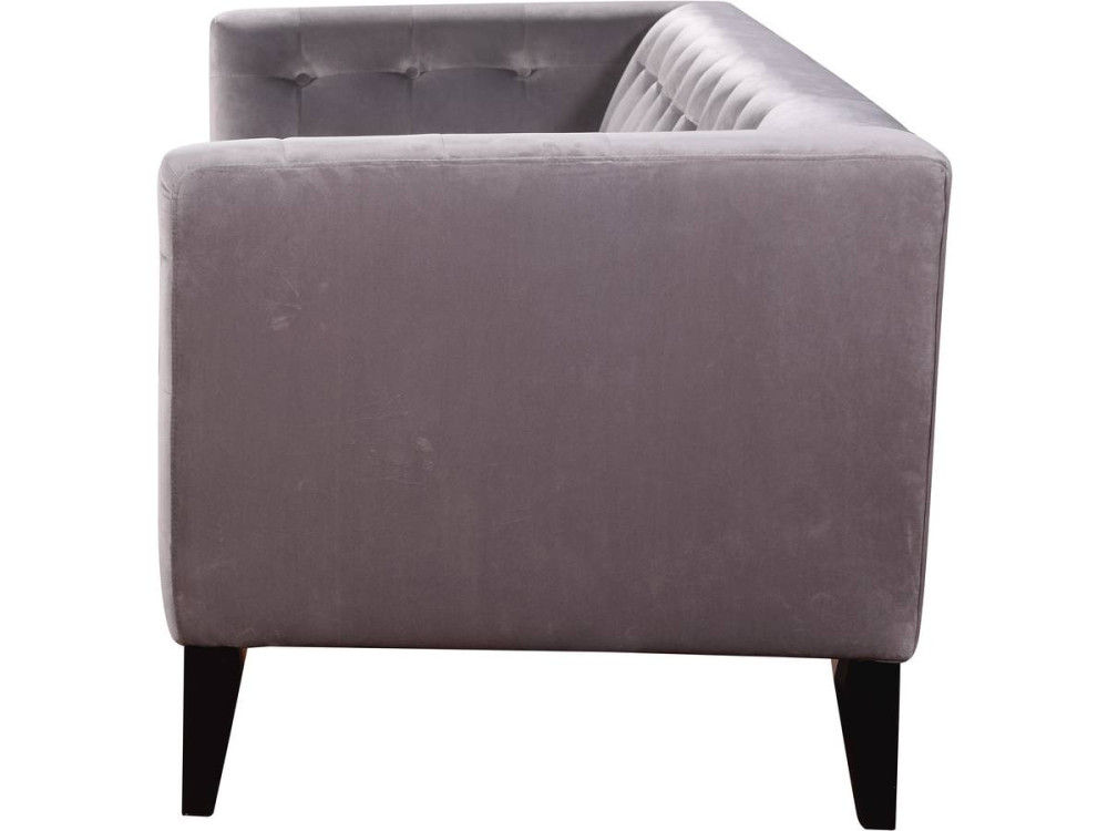 Velvet fixed sofa "Vanessa" - Light grey