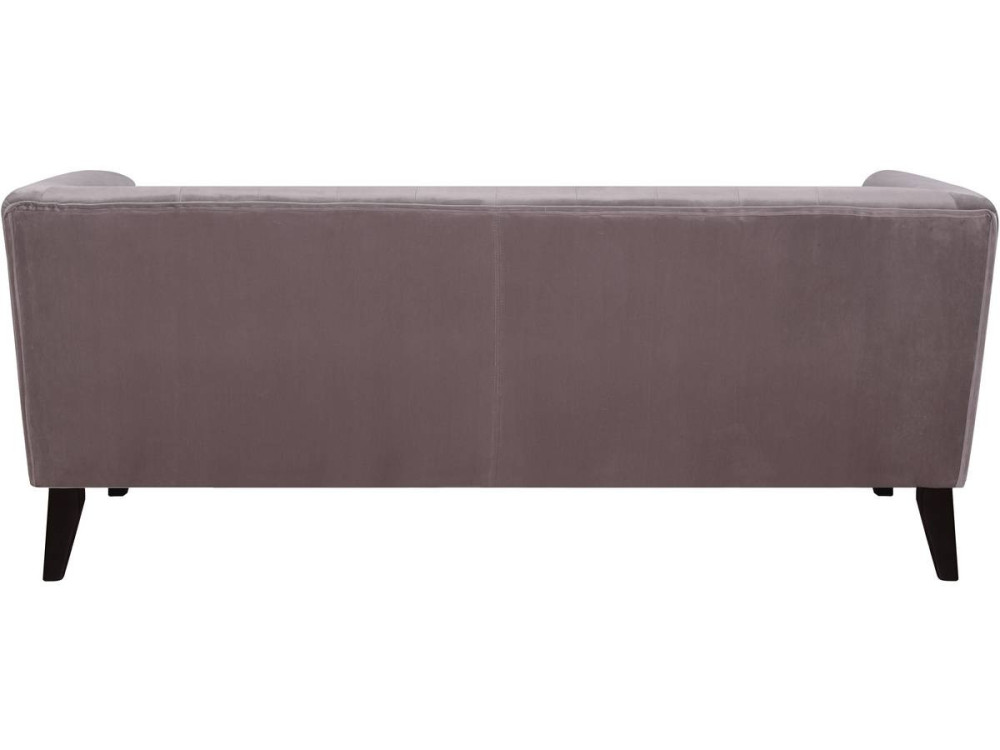 Velvet fixed sofa "Vanessa" - Light grey