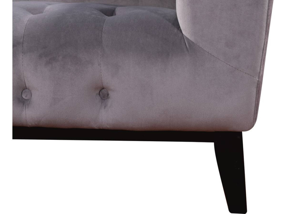 Velvet fixed sofa "Vanessa" - Light grey