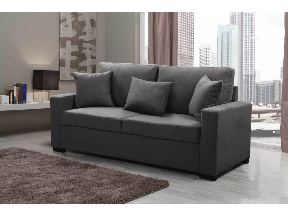 Right fixed 3-seater sofa "Alise" - Grey