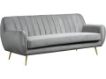 Evans fixed velvet sofa - 195 x 84 x 82 cm - 3 seater - Dark blue - GREY