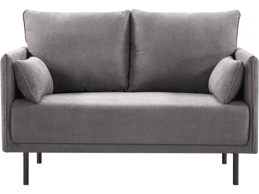 Rudy" fabric sofa - 132 x 78 x 88 cm - 2 seater - Dark grey