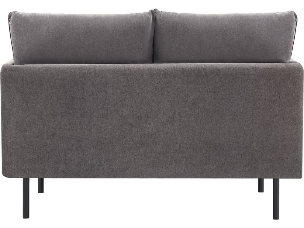 Rudy" fabric sofa - 132 x 78 x 88 cm - 2 seater - Dark grey