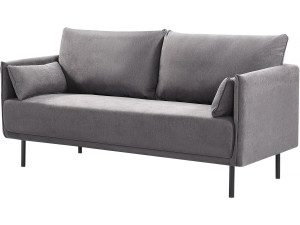 Rudy" fabric sofa - 180.5 x 78 x 52 cm - 3 seater - Dark grey
