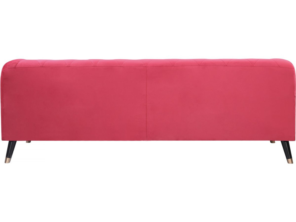 Canapé fixe en velours "Gloria" - 216 x 86 x 76 cm - 3 places - Red