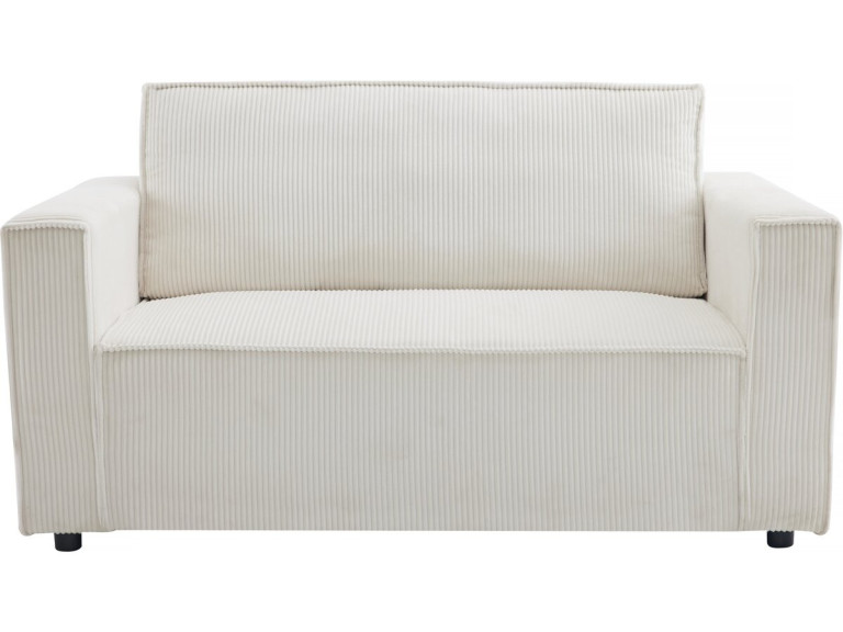 Grenelle straight convertible corduroy sofa - 2 seats - Beige