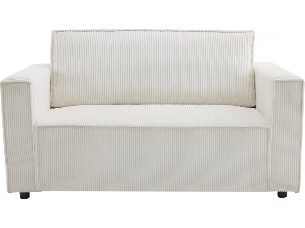 Grenelle straight convertible corduroy sofa - 2 seats - Beige