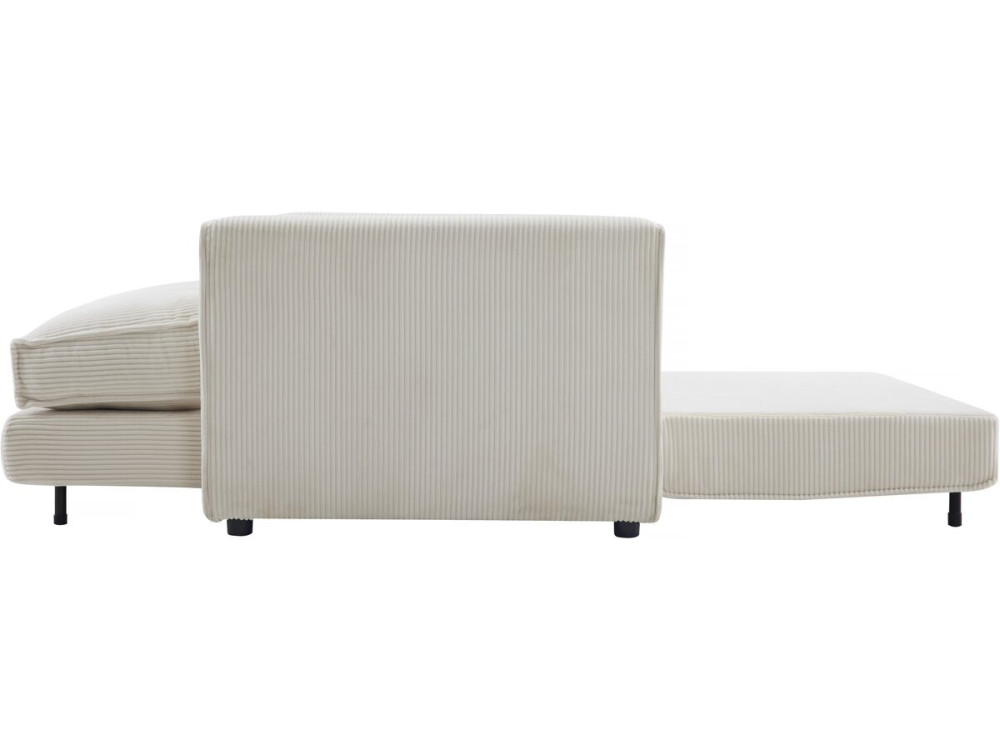 Grenelle straight convertible corduroy sofa - 2 seats - Beige