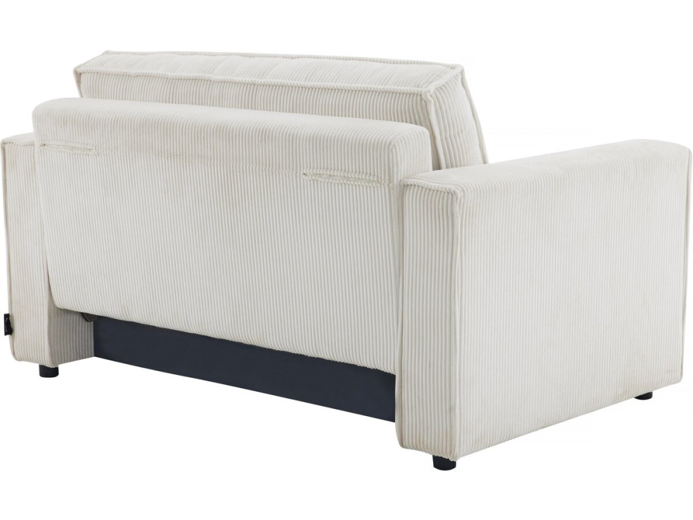 Grenelle straight convertible corduroy sofa - 2 seats - Beige