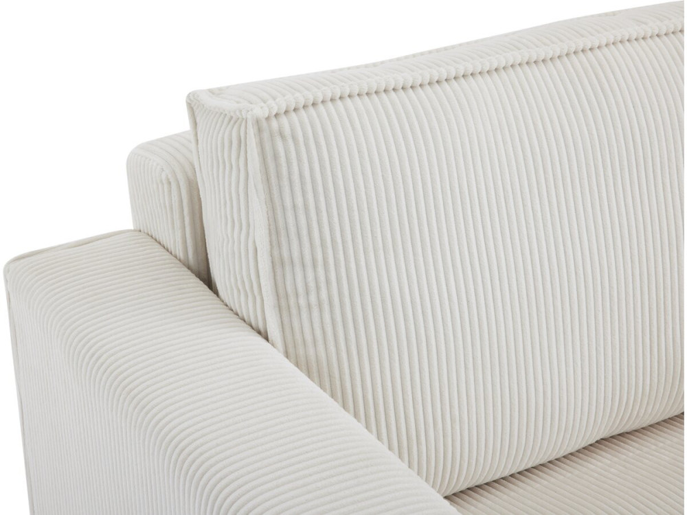 Grenelle straight convertible corduroy sofa - 2 seats - Beige