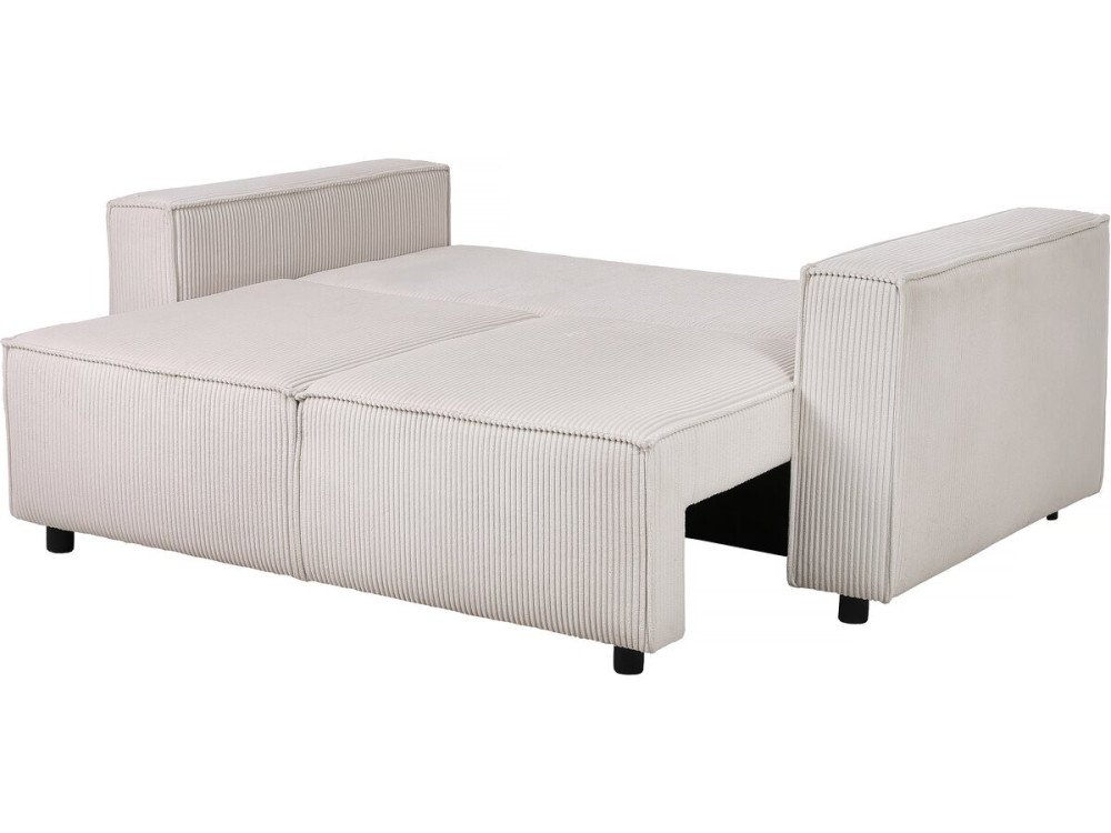 Montaigne S" straight corduroy sofa bed - 2 seater - Beige