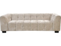3-seater design sofa in chenille fabric "Foch" - Beige - Beige