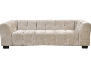 3-seater design sofa in chenille fabric "Foch" - Beige