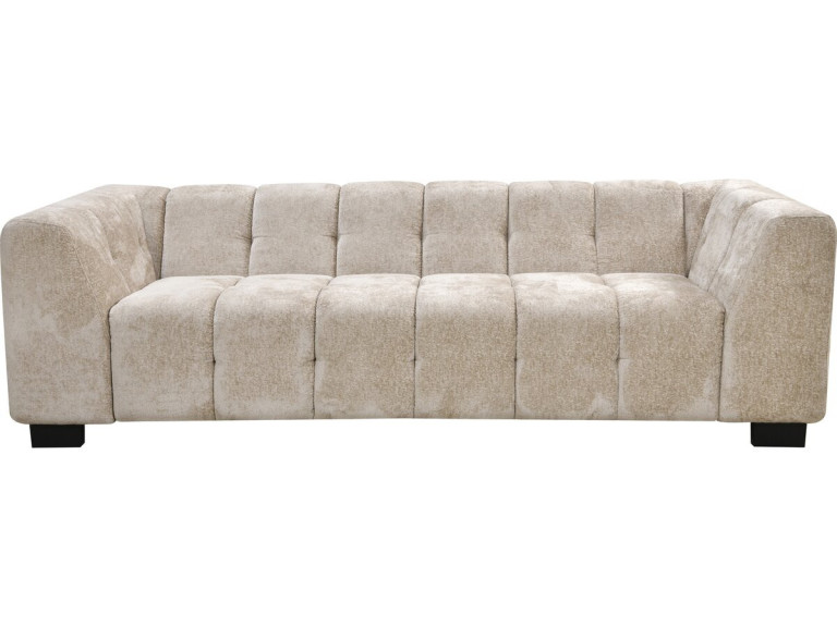 3-seater design sofa in chenille fabric "Foch" - Beige