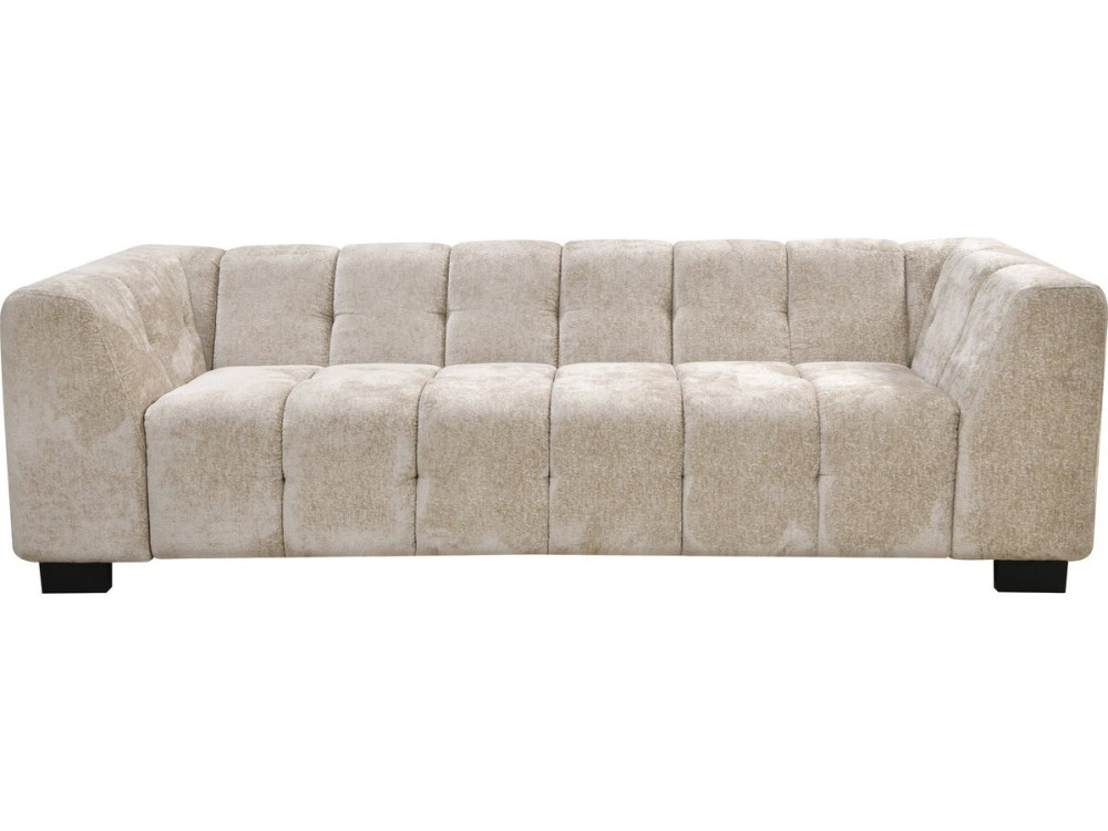 3-seater design sofa in chenille fabric "Foch" - Beige
