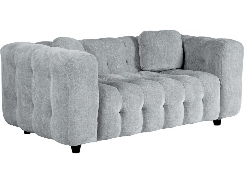 Vendome" straight sofa in chenille fabric - 2 seater - Grey