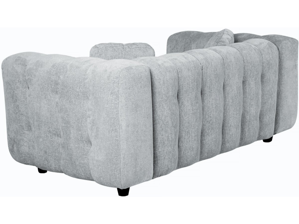 Vendome" straight sofa in chenille fabric - 2 seater - Grey